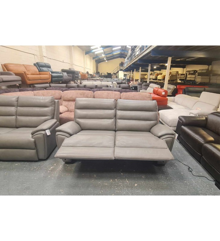 Lazboy Winsow grey leather sofas