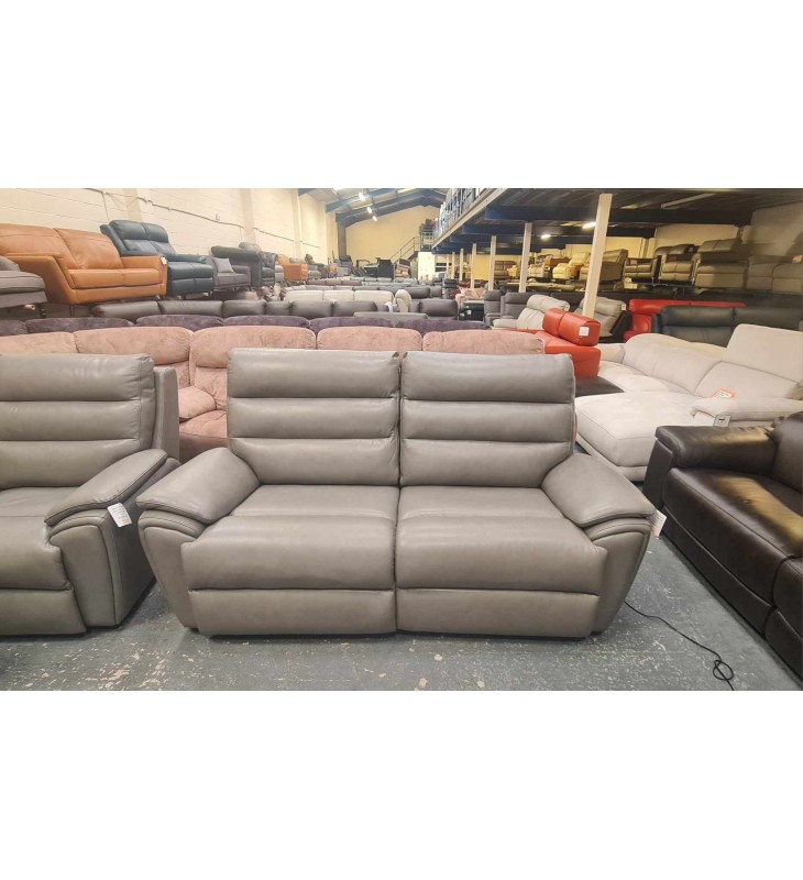 Lazboy Winsow grey leather sofas