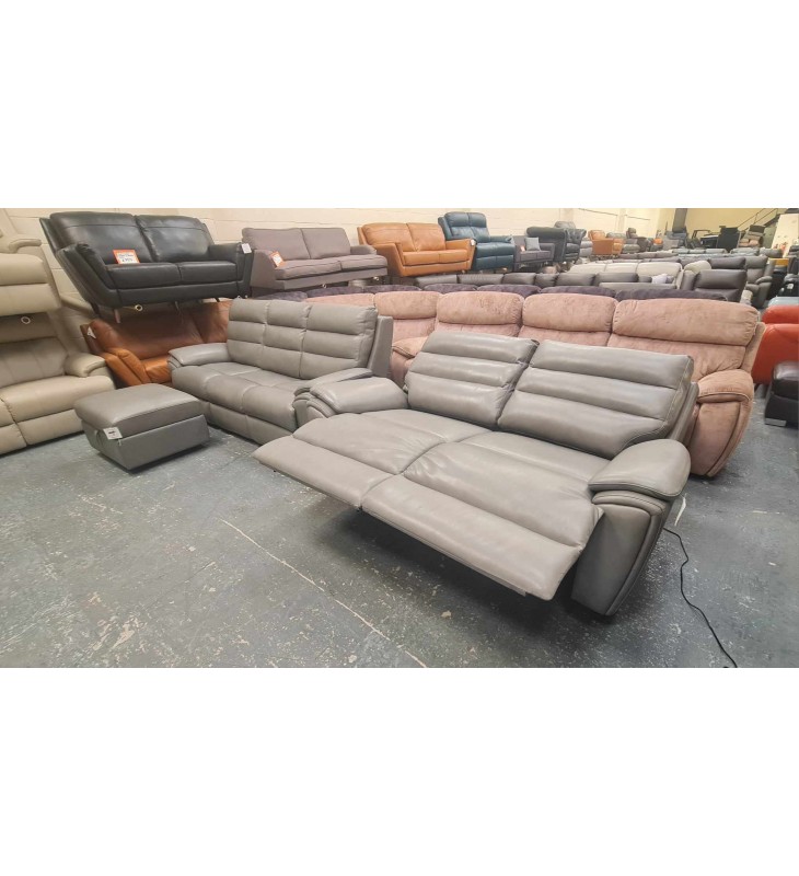 Lazboy Winsow grey leather sofas