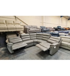 La-z-boy Winslow grey leather electric recliner corner sofa