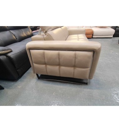 Ex-display Marvella grey leather 3 seater sofa