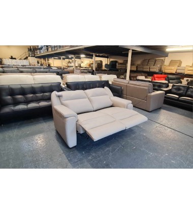 Italia Living Parma/Strauss cream leather electric recliner 2 seater sofa