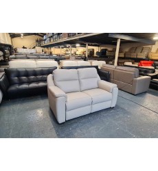 Italia Living Parma/Strauss cream leather electric recliner 2 seater sofa