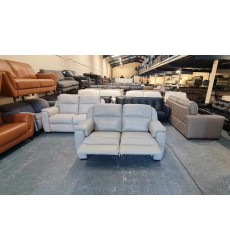 Italia Living Parma/Strauss grey leather electric recliner 2 seater sofa