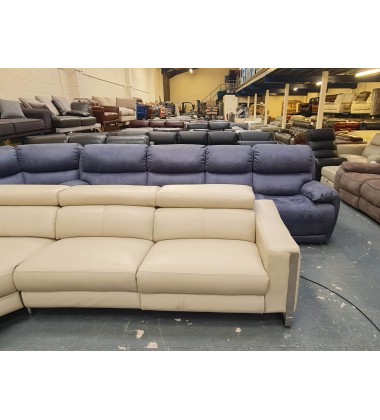 New Torres cream leather electric recliner corner sofa